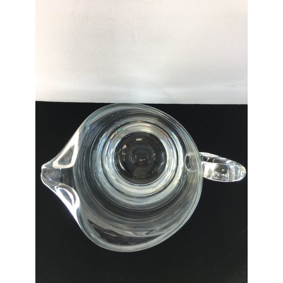 Vintage Clear Glass Water Juice Beverage Pitcher with Handle - Picture 5 of 7